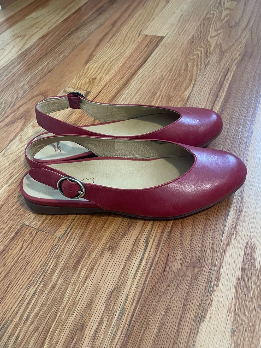 Dansko Red Lea Slingback Flats